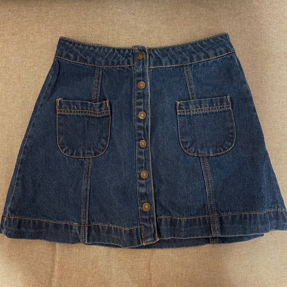 Denim Button Down Skirt